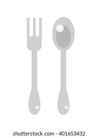 Fork and spoon. Cutlery. Bon Appetit. Vector