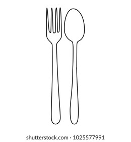 fork and spoon cutlery isolated icon