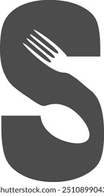 Fork Spoon Cutlery Letter Alphabet Vector Element