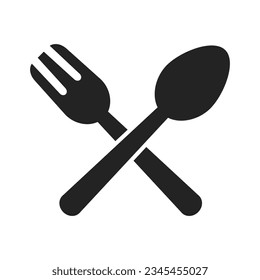 Signo de cuchillería de cuchara de horquilla Isolación Vector Ilustración