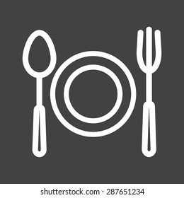 Fork, spoon, cuttlery icon vector image. Can also be used for eatables, food and drinks. Suitable for use on web apps, mobile apps and print media