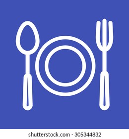 Fork, spoon, cuttlery icon vector image. Can also be used for eatables, food and drinks. Suitable for use on web apps, mobile apps and print media