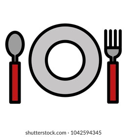 fork and spoon with dish cutlery