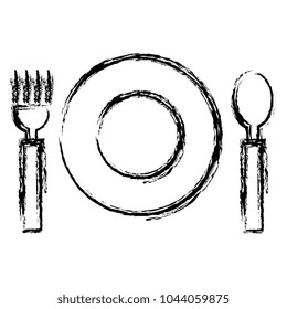 fork and spoon with dish cutlery