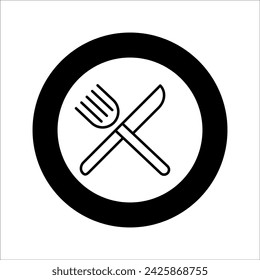 Fork, spoon, dish line icon, outline vector sign, linear pictogram isolated on white. Restaurant, food court symbol, logo illustration