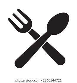 Fork and spoon filed icon, Menu symbol, logo illustration flat design on white background..eps