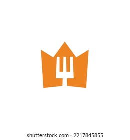 fork spoon food crown symbol vector 