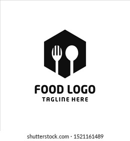 Fork and Spoon ,food logo Design Template. on white background