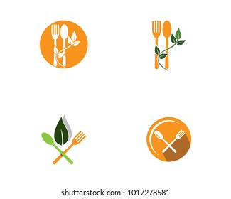 fork and spoon food logo Template. Vector illustration.