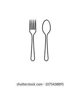 Fork and spoon hand drawn outline doodle icon. Cutlery - fork and spoon vector sketch illustration for print, web, mobile and infographics isolated on white background.