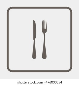 Fork and spoon icon.
