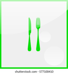 Fork and spoon icon.