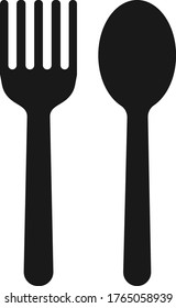 Icono de horquilla y cuchara, Ilustración vectorial de icono de Cubertería