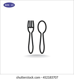 fork spoon Icon Flat.