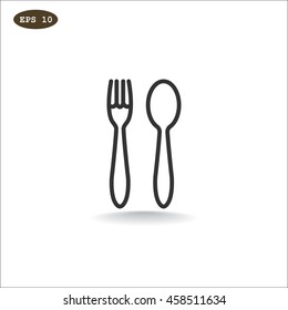 fork spoon Icon Flat.
