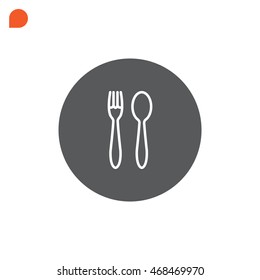 fork spoon Icon Flat.