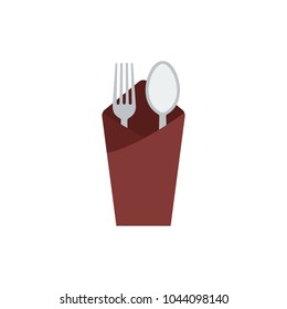 Fork with spoon icon flat symbol. Isolated vector illustration of  icon sign concept for your web site mobile app logo UI design.