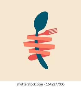 Fork and spoon icon, food icon