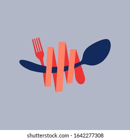 Fork and spoon icon, food icon