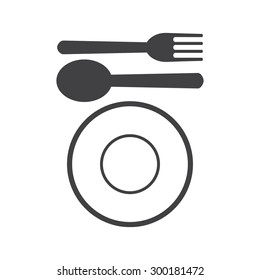 fork and spoon icon, food sign 