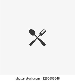 Fork and spoon icon graphic element Illustration template design