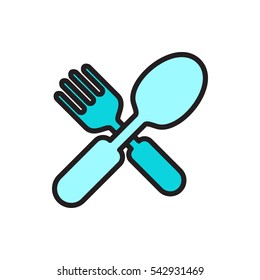 fork and spoon icon illustration isolated vector sign symbol