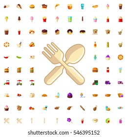fork and spoon icon illustration isolated vector sign symbol