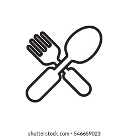 fork and spoon icon illustration isolated vector sign symbol