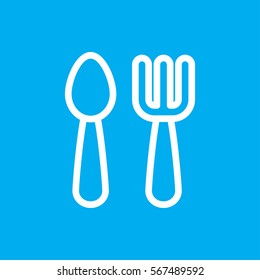 fork and spoon icon illustration isolated vector sign symbol
