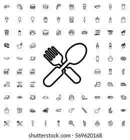 fork and spoon icon illustration isolated vector sign symbol