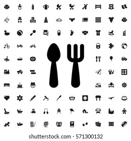 fork and spoon icon illustration isolated vector sign symbol