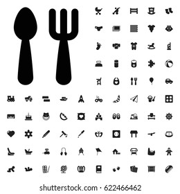 Fork and spoon icon illustration isolated vector sign symbol. baby icons vector set. on white background
