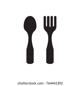 fork and spoon icon illustration isolated vector sign symbol
