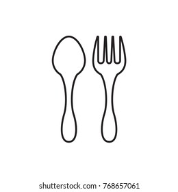 fork and spoon icon illustration isolated vector sign symbol