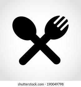 Fork and Spoon Icon Isolated on White Background