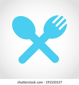Fork and Spoon Icon Isolated on White Background