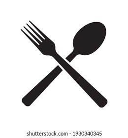 Fork And Spoon Icon Isolated On White Background