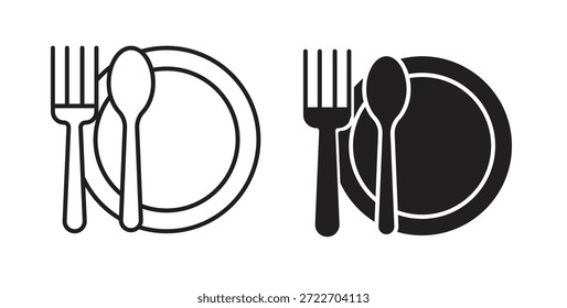 Gabel-Löffel-Symbol, einzelne Vektorgrafik. Vektorpiktogramm für Web und App