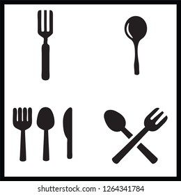 Fork spoon icon kitchen icon