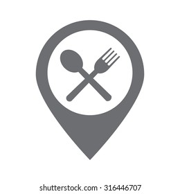 fork and spoon icon, location