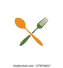 Fork and spoon icon logo vector template.design for restaurant.