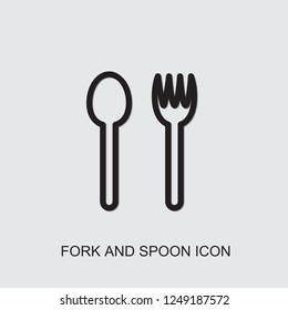 fork and spoon icon. outline fork and spoon icon from entertainment collection. Use for web, mobile, infographics and UI/UX elements. Trendy fork and spoon icon.