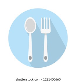 fork and spoon icon. Place setting, spoon and fork illustration isolated - restaurant cutlery menu icon