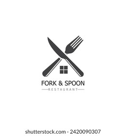 fork and spoon icon  restaurant sign and symbol vector design