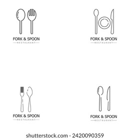 fork and spoon icon  restaurant sign and symbol vector design