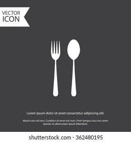 Fork and spoon icon - restaurant sign,