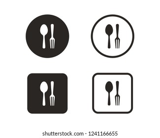 Fork and spoon icon sign symbol