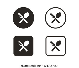 Fork and spoon icon sign symbol