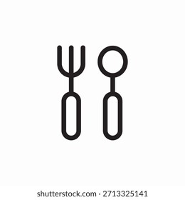 Vector de signo de icono de cuchara tenedor