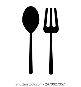 fork and spoon icon silhouette